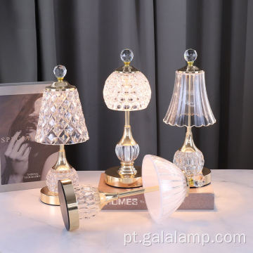 Candeeiro de mesa USB de cristal romântico para uma atmosfera acolhedora